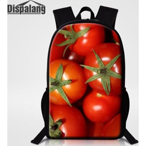 Dispalang Tomato School Bags for Teenagers Girls Schoolbag Large Capacity Fruit Printing Women Backpack Rucksack Bagpack BookBag