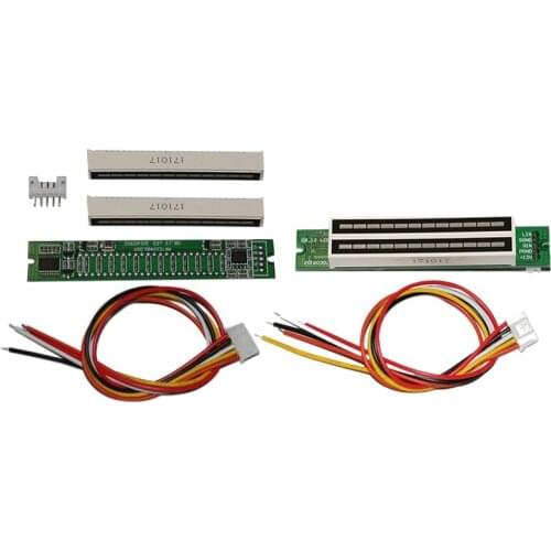 Dual 12 Music Level Indicator LED Spectrum VU Meter Amplifier Lamps Light Speed Adjustable Board for MP3 DC 7-12V