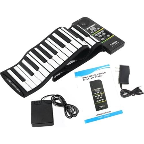 88 Key Electronic Piano Keyboard Silicon Flexible Roll Up Piano with Loud Speaker ​and Earphone Jack LED Digital Display