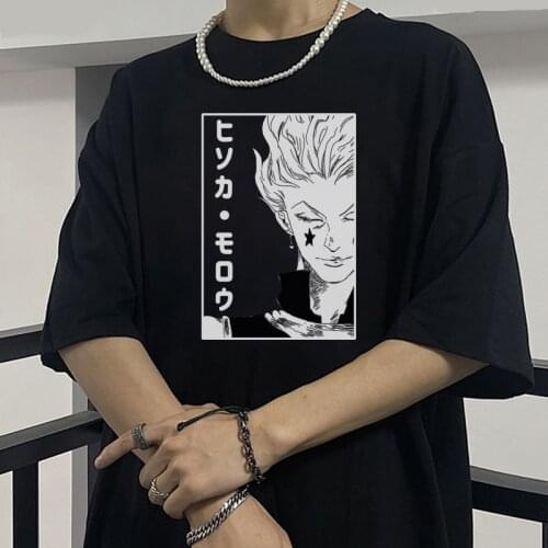 Anime Hunter X Hunter Cartoon Print Tshirt Japanese Manga Hisoka GraphicTee Men Women Vintage Vogue Unisex Streetwear Camisetas