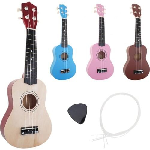 21 Inch 4 color Ukulele Beginners Children Christmas Gifts Hawaii Four String Guitar +String+Pick