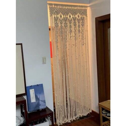 Boho Living Room Window Curtain Cotton Handmade Woven Tapestry Wall Decor Door Divider Drape For Apartment Home 90x180cm