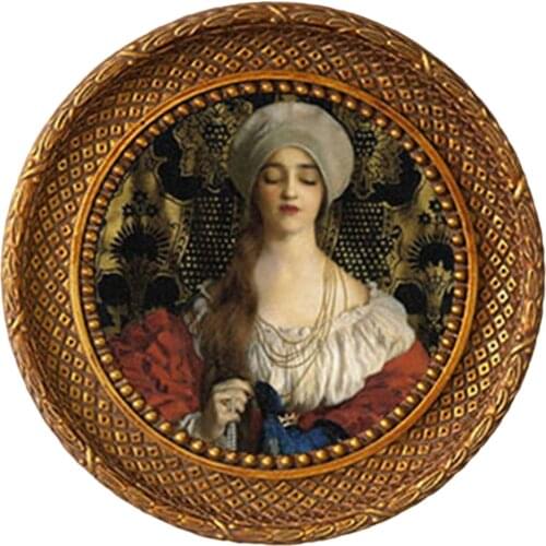 Round Antique Photo Frames with Carved Finsh,Vintage Picture Frame for Wall Gallery or Tabletop Photo Display