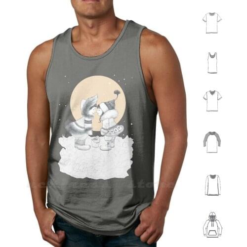 Kiss Eskimo Tank Tops Vest Sleeveless Eskimo Kiss Love Nose Rabbit Snow Christmas Sun Ice White Snowing Fish Sunset Joy Happy