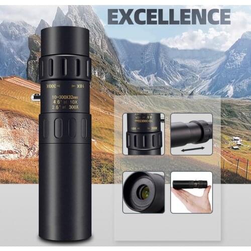 10-300X40mm Portable Telephoto Zoom Monocular Telescope for Phone Camera Lens binoculos longo alcance бинокль мощный Telescope