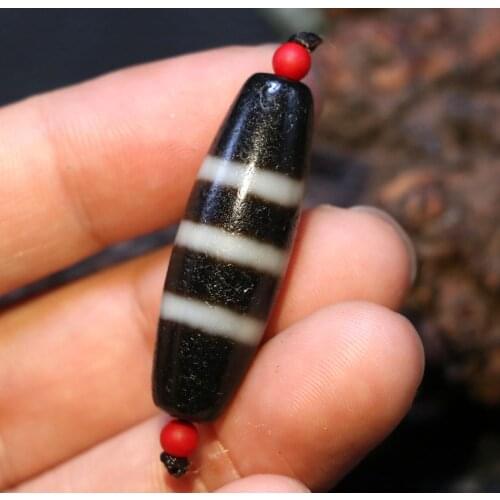 Power Tibetan Old Oily Agate Patina 3 Line Healer Medicine dZi Bead Totem Amulet LKbrother Sauces Top Quality
