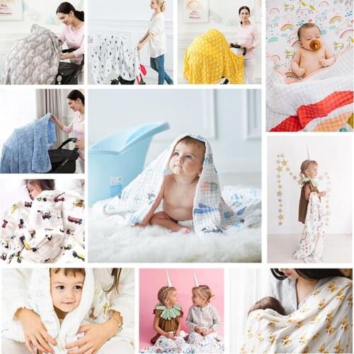 Muslin Swaddles Baby Blankets Photography Accessories Bedding For Newborn Swaddle Towel Swaddles Blankets Breastfeeding Cover