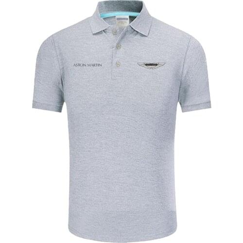 High quality logo Aston Martin logo Polo classic brand Men Polo Shirt Men Casual solid Short Sleeve cotton polos