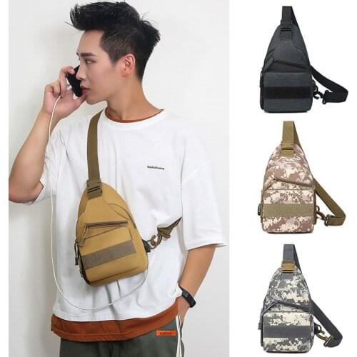 Factory direct 2020 new mens chest bag Korean Chao cool shoulder bag waterproof wear-resistant Oxford cloth diagonal mens bag