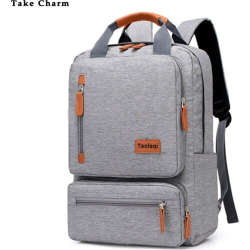 Casual Business Men Computer Backpack Light 15 inch Laptop Bag 2021 Waterproof Oxford cloth Lady Anti-theft Travel Backpack Gray