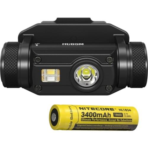 NITECORE HC65M Triple Helmet Light White light Red Light max 1000 Lumen Beam Distance 110 meter with 18650 3400mAh li battery