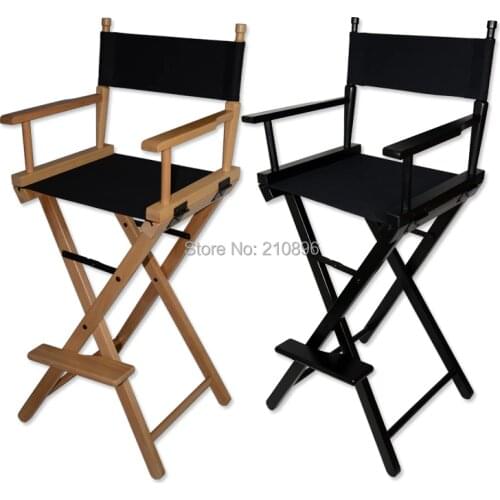 Folding Aluminum Director Chair Portable makeup chair Wood Chair black and wood colors