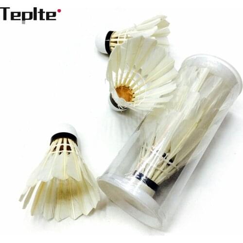 3PCS/lot High Quality Transparent Barrel Hard Ball Head Duck Feather Badminton Shuttlecock Badminton Ball Speedminton Family