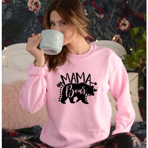 Mama Bear Arrow Print Sweatshirt Funny Women Long Sleeve Graphic Motherhood Pullovers Aesthetic Mothers Day Gift Sweatshirts