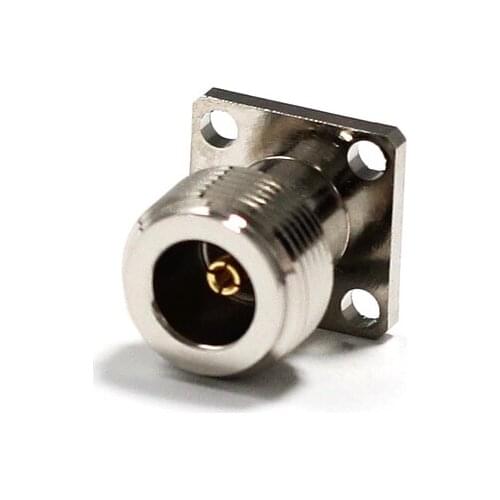 1pc N Female Jack RF Coax Connector 4-hole flange solder post Straight Insulator Long 4mm Nickelplated NEW wholesale