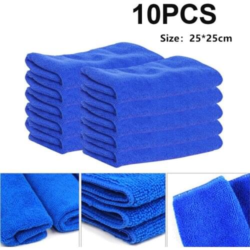 10pcs Universal Car Auto Wash Cloths Microfiber Cleaning Cloth No-Scratch Rag Car Polishing Detailing Towel Clean Accessories