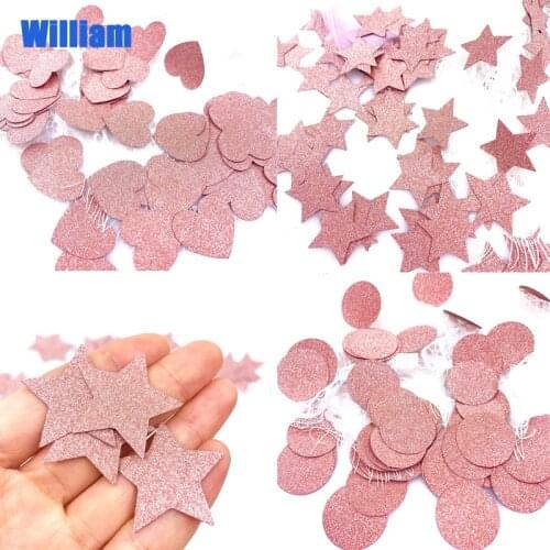 100Pcs 3cm Confetti Paper Star Decor Rose Gold Paper Confetti Sweet Decorations Birthday Gift Wedding Party Table Scatter Decor