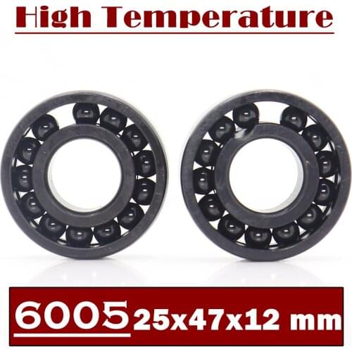 6005 High Temperature Bearing 25*47*12 mm (2 Pcs) 500 Degrees Celsius Full Ball Bearing
