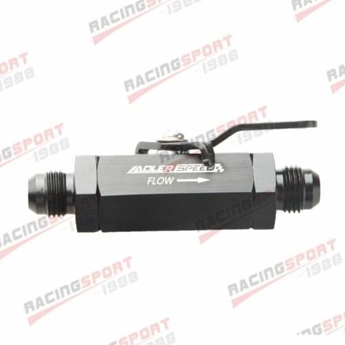 AN6 6AN JIC ALUMINIUM INLINE FUEL SHUT OFF CUTOFF VALVE TAP LEVER - BLACK