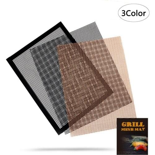 Non-Stick BBQ Grill Mat Reusable Baking Mat BBQ Tools PTFE Cooking Grilling Sheet Heat Resistance Easily Cleaned Kitchen Tools