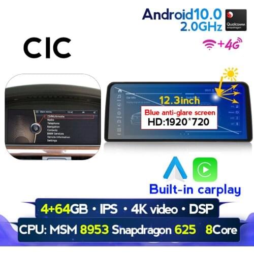 1920*720 4GB+64GB Android 10 car radio multimedia player for BMW 5 Series E60 E61 E62 E63 E64 E90 E91 E92 CCC CIC Auto Carplay