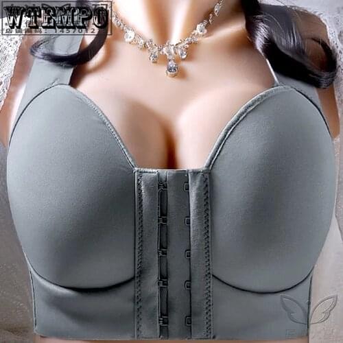 Front Closure Push Up Bra Women Plus Size D E Bras Underwear Wide Straps Gathered Sexy Bralette for Women