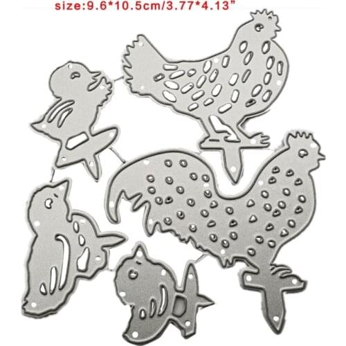 P15D Chickens Metal Cutting Dies Stencil DIY Scrapbooking Album Paper Card Template Mold Embossing Craft Decoration