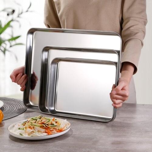 New Stainless Steel Tray Rectangle Metal Serving Tray for Food Aromatherapy Candle Tool Bathroom Kitchen