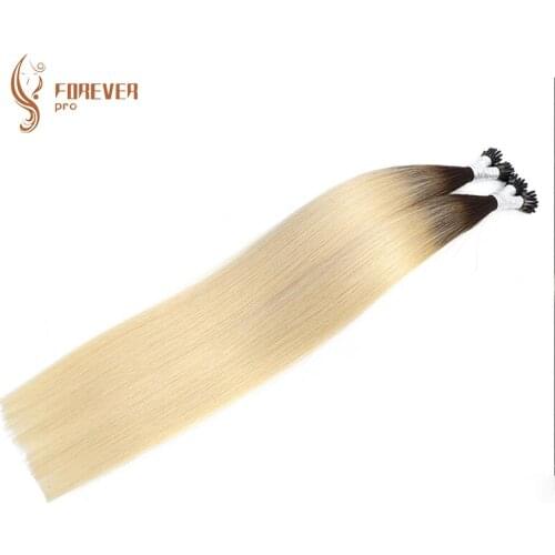 Forever proRemy Hair 0.8g/s 20" Fusion Hair Extensions Ombre Color 100 Real Remy Human Hair Keratin Bond Extensions On Capsuel