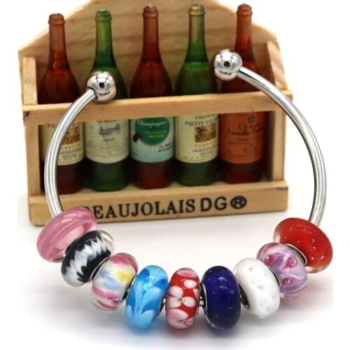 20pcs/lot Pendants For Bracelets Big Hole Beads Beauty Colorful 8x14mm Handmade DIY Jewelry Necklace Bracelets Charms Beads