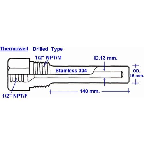 Stainless Steel Drilled Thermowell Protection Tube