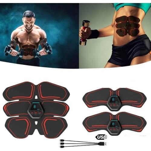 Abdominal Muscle Stimulator Trainer EMS Abs Fitness Equipment Training Gear Muscles Electrostimulator Toner Exercise At Home Gym