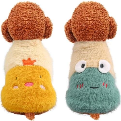 Small Dog Warm Winter Clothes Dog Coat Soft Jacket Pet Winter Dog Cat O Neck Cartoon Chicken Frog Warm Dress Clothes Jacket Coat