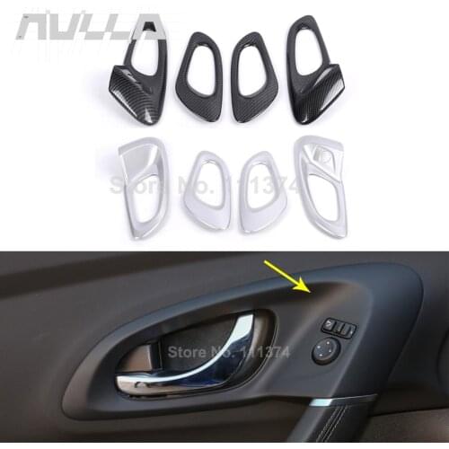 LHD Carbon Look Car Door Inner Handle Decor Frame Cover Trim For Renault Kadjar 2015 2017 2018 Interior Decoration Accessories