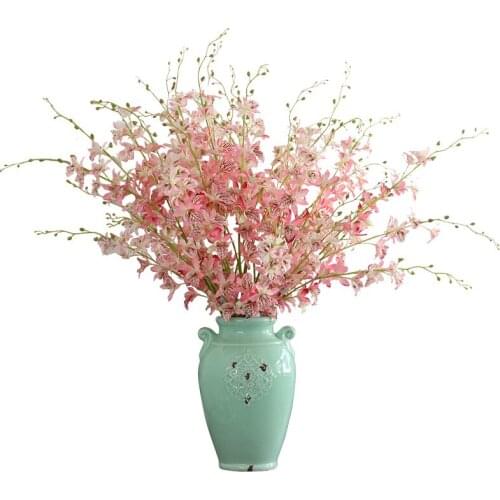 1pcs Hight Quality Artificial Silk Flowers Dendrobium Orchid flores DIY Craft floral for Wedding Home Decoration 0726