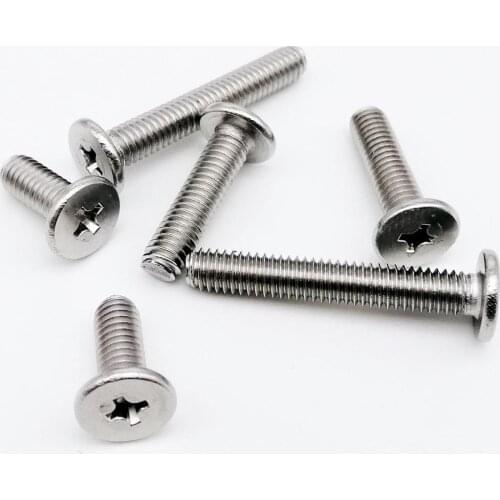 10/25pcs CM M2 M2.5 M3 M4 M5 M6 A2 304 Stainless Steel Cross Phillips Ultra Thin Super Low Flat Wafer Head Screw Bolt for Laptop