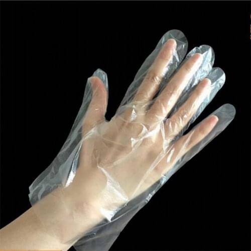 100pcs PE Disposable Gloves Home Kitchen Cooking Multifunction Clear Sanitary Gloves Plastic Dishwashing Catering Cleaning Glove