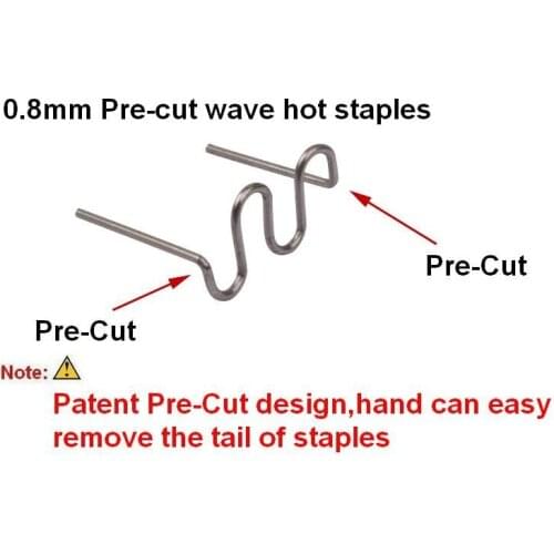1000 pcs 0.8mm Pre-Cut S Wave Staples for Hot Stapler Plastic Repair Bumper Bodywork/Plastic Soldering/hot welding stapler