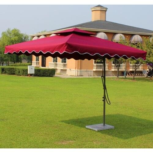 2.2x2.2 meter steel iron outdoor parasol garden sun umbrella patio furniture cover sunshade (no stone base)