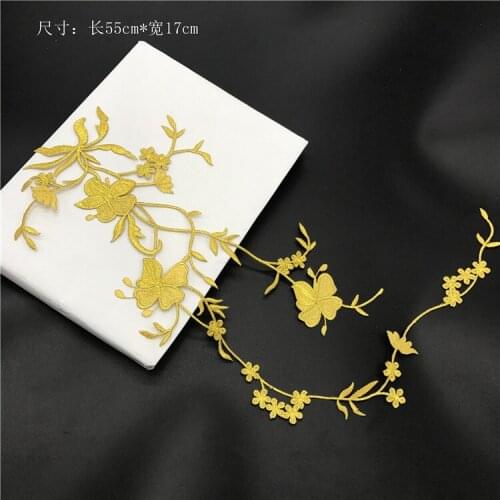 20pcs parches bordados Butterfly Flower Embroidered Applique Patches Iron On Patch For Clothes Cheongsam Dancing Dress Patchwork