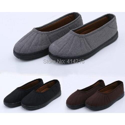 3colors gray/black/brown Buddhist monks shoes meditation buddhism kung fu martial arts lay Autumn&Spring top quality