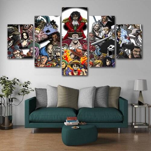 5 pcs print posters one piece Janpanese anime posters wall pictures for living room large art prints cu-981B