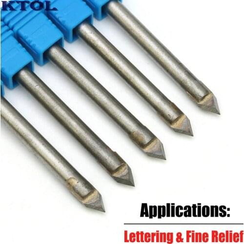 60 Standard Angle, 10pcs V Shape Engraving Bits Tungsten Carbide Router Bits Set, Precision CNC Marble Tools for Engraving Stone