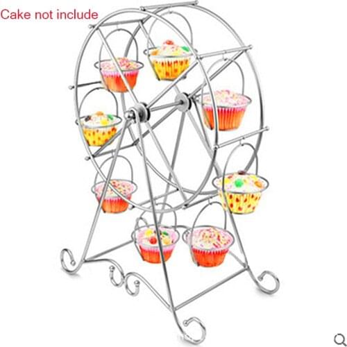 8 Cups Rotatable Pastry Cupcake Holder Cake Storage Holders and Racks Supplies Cake Stand Ferris Wheel Home Kitchen Organization