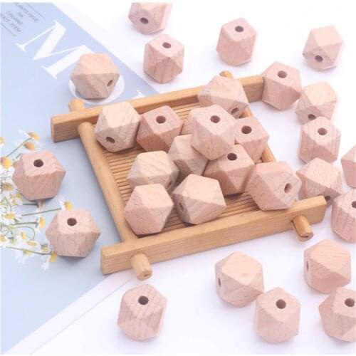 15mm Beech Wooden Beads 10/50/100Pcs/Lot Wood Beads for Baby DIY Pacifier Chain Necklace Jewelry Accedories