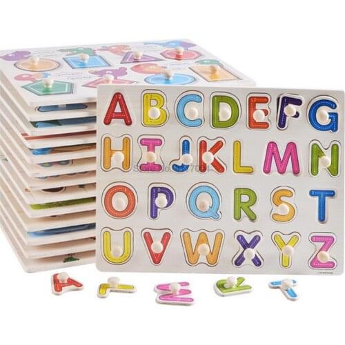 DHL 50pcs Montessori wooden Puzzle/Hand Grab Board Set Educational Wooden Toy Cartoon Vehicle/ Marine Animal Puzzle Child Gift