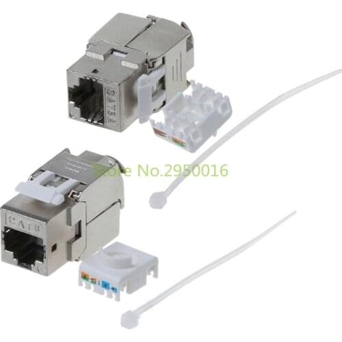 1Pc RJ45 Keystone Cat6/Cat6A Shielded FTP Zinc Alloy Module Network Keystone Jack Connector Adapter C26