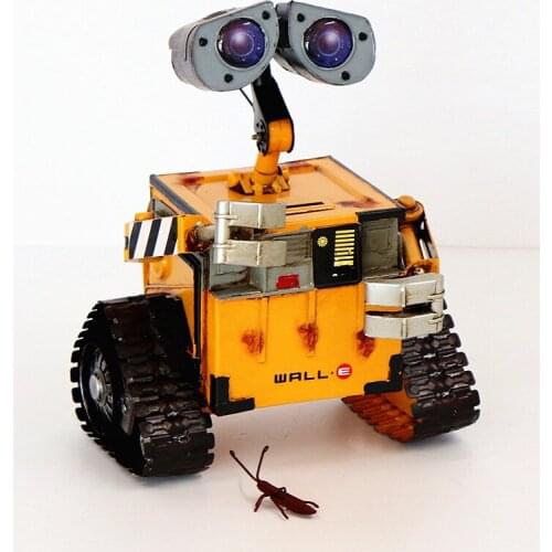 Wrought iron handicraft Robot Model Piggy bank Classical Retro Vintage Metal Crafts birthday Chirstmas gift home Decoration