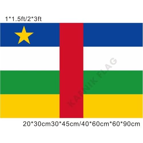 KAFNIK,free shipping 20*30cm/30*45cm/40*60cm/60*90cm small flags Central African Republic Flag for Countries World Event Decorat