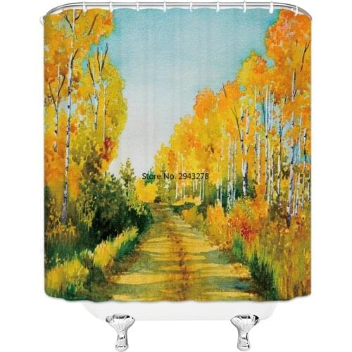 Oil Painting Italian City Rural View Shower Curtains Bath Polyester Fabric Waterproof Bathroom landscape Curtain With Hooks